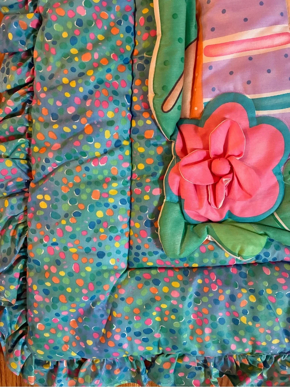VTG Safari Colorful 3D Giraffe Lambs & Ivy Nursery Crib Comforter Blanket READ